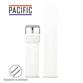 PASEK U27 - 22/SL - BIAŁY / SREBRNY - 18mm