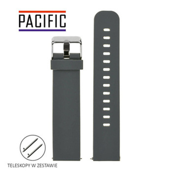 PASEK U15 - 7/S - CIEMNY SZARY / SREBRNY - 20MM