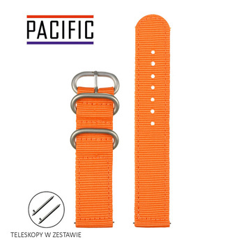 PASEK N02 - 12/SL - POMARAŃCZOWY / SREBRNY - 22MM