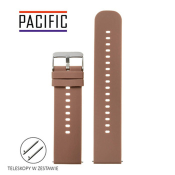 PASEK U27 - 2/SL - CIEMNY BRĄZ / SREBRNY - 18mm