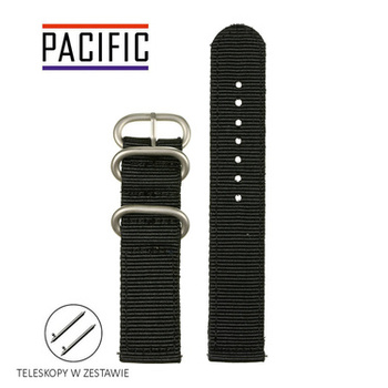 PASEK N02 - 1/SL - CZARNY / SREBRNY - 24MM