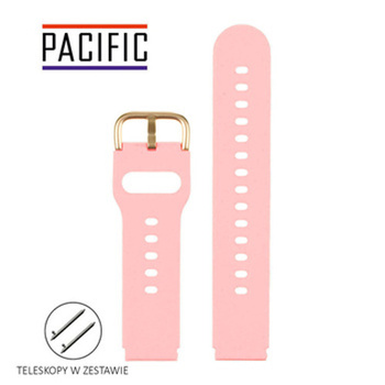 PASEK U01 - 14/G - CIEMNY RÓŻOWY / ZŁOTY - 22MM