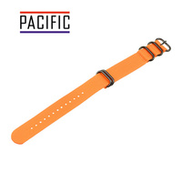 PASEK PARCIANY N01 - 12/B - POMARAŃCZOWY / CZARNY - 22MM