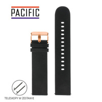 PASEK U03 - 1/RG - CZARNY / RÓŻOWE ZŁOTO - 20mm