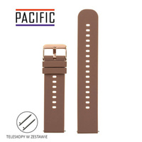 PASEK U27 - 2/RG - CIEMNY BRĄZ / RÓŻOWE ZŁOTO - 22mm