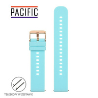 PASEK U27 - 19/RG - JASNY NIEBIESKI / RÓŻOWE ZŁOTO - 22mm