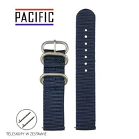 PASEK N02 - 5/SL - GRANATOWY / SREBRNY - 24MM