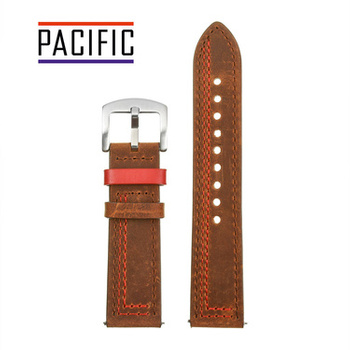 PACIFIC W73 - 2.6 - CIEMNY BRĄZ / CZERWONA NIĆ - 22MM